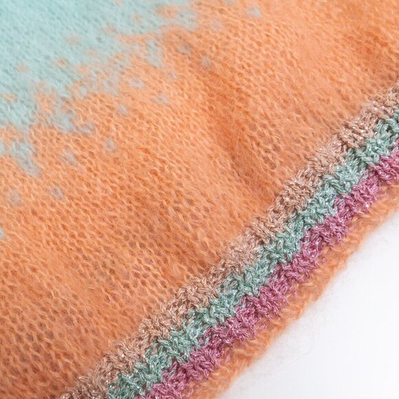 Rose Carmine Handknit Mohair Wool Blend Ombré Tank Top Pastel Rainbow Size 1 - Picture 10 of 12